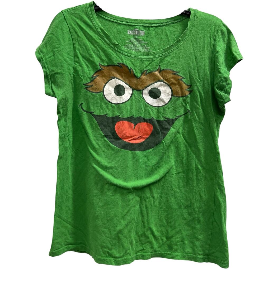 Sesame Street Oscar The Grouch Green tee girls Plus SZ XXL 2X